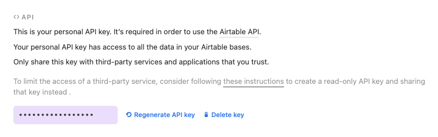 Airtable API Key