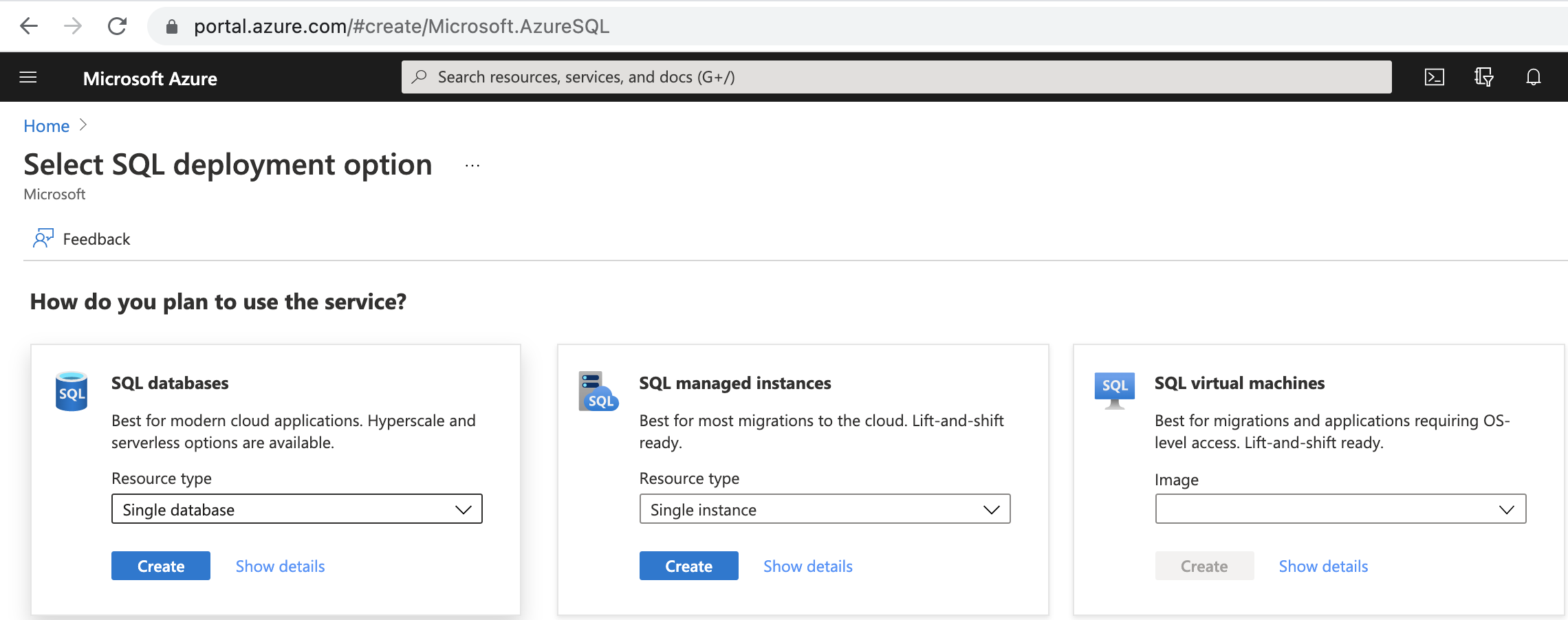 SQL deployment options