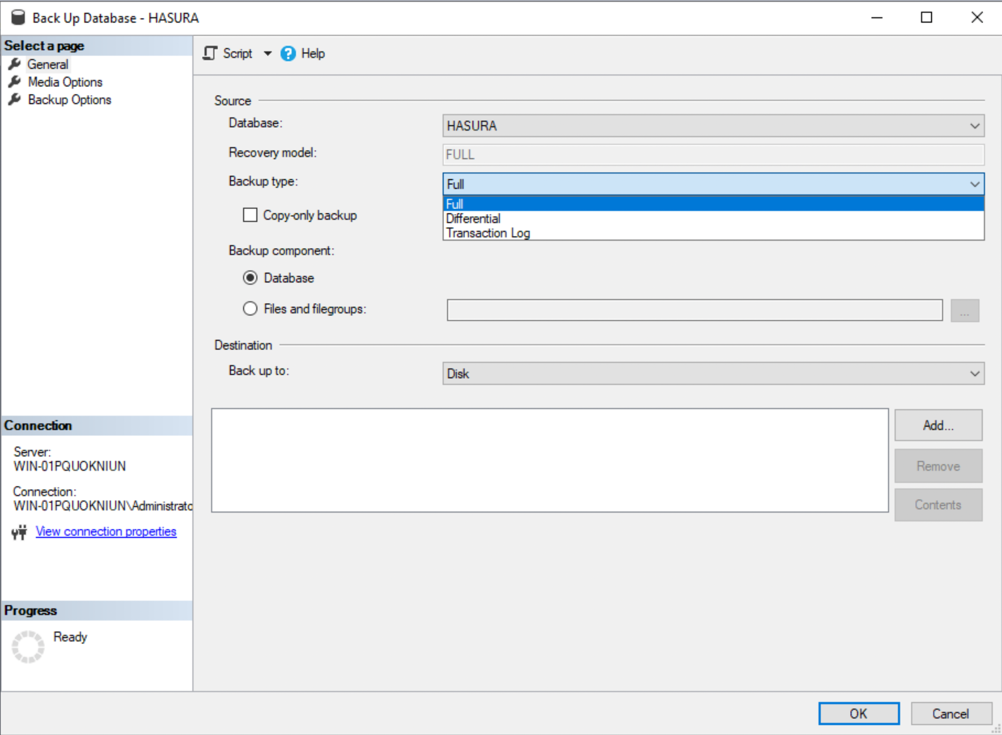 Configure backup