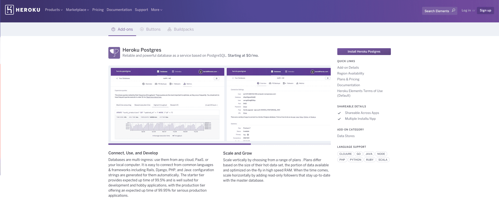 Heroku Postgres Addon