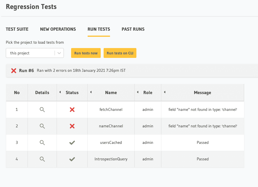 Running a regression test suite