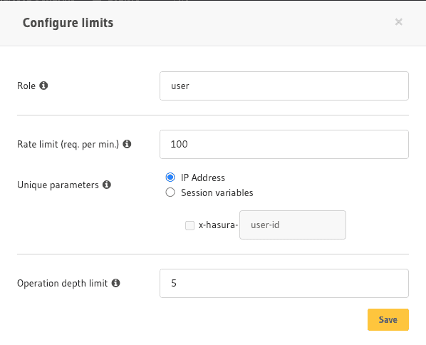 Limitación de la API basada en roles