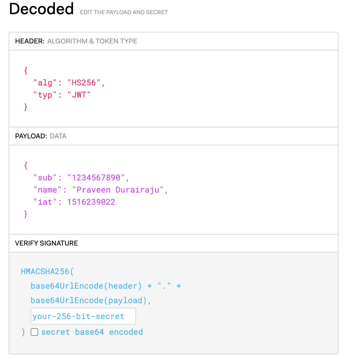 node js decode jwt token