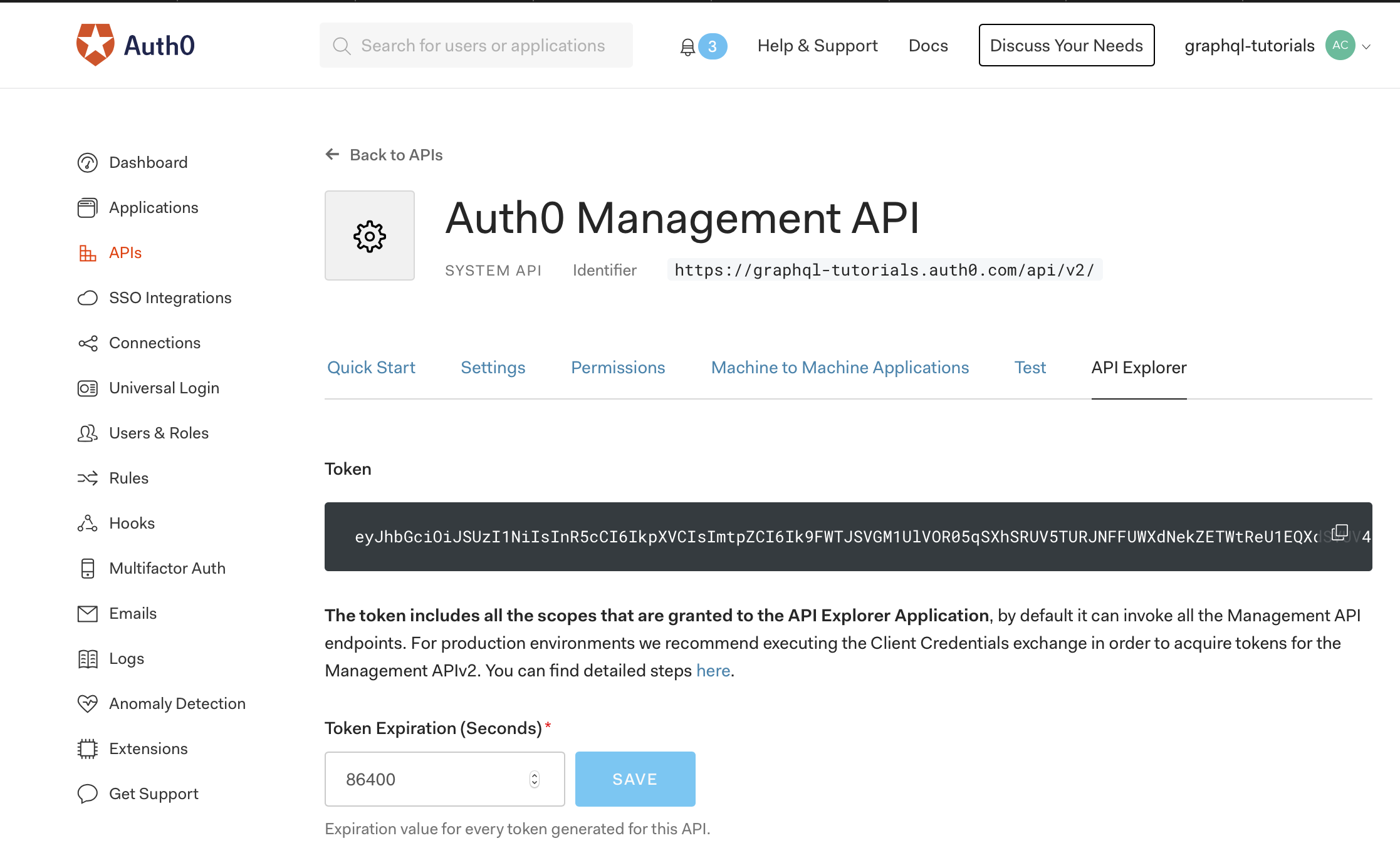 API de administración de Auth0